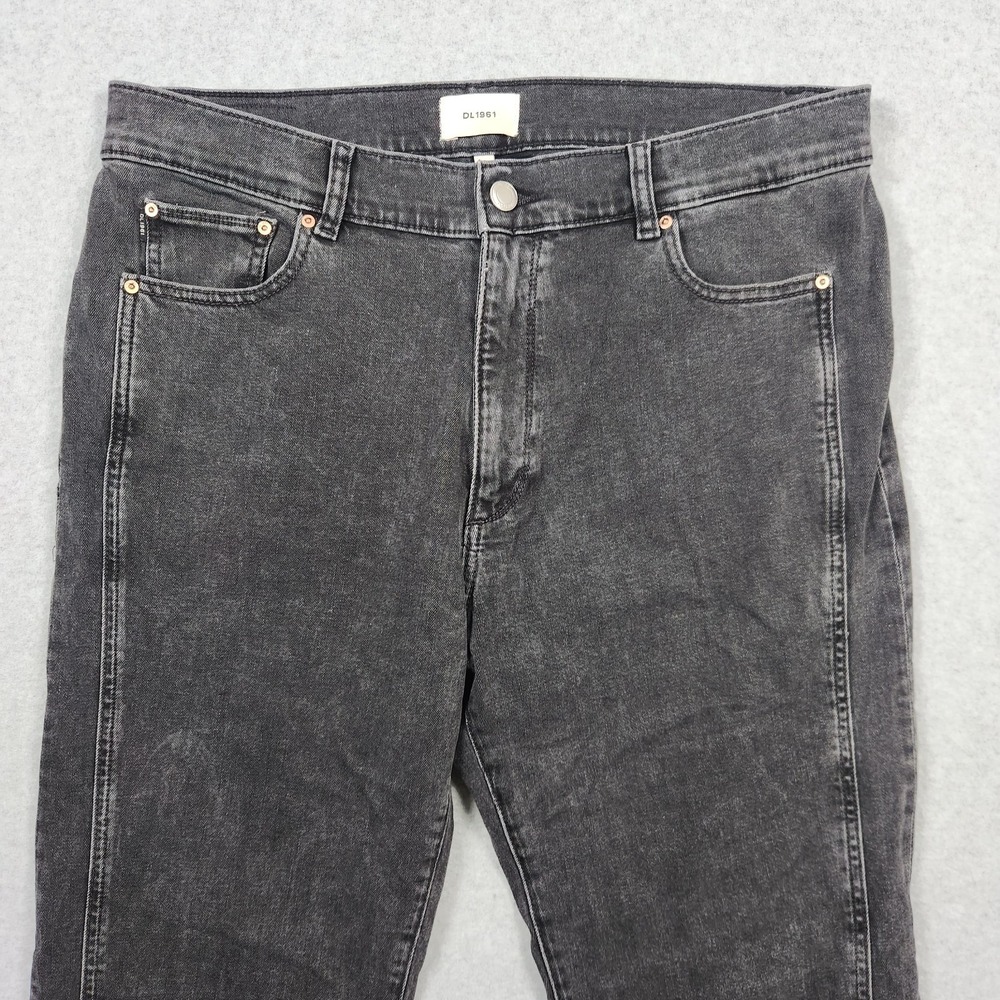 DL1961 Jeans Womens 31 Black Patti Straight Leg High Rise Ankle Eclipse Paneled